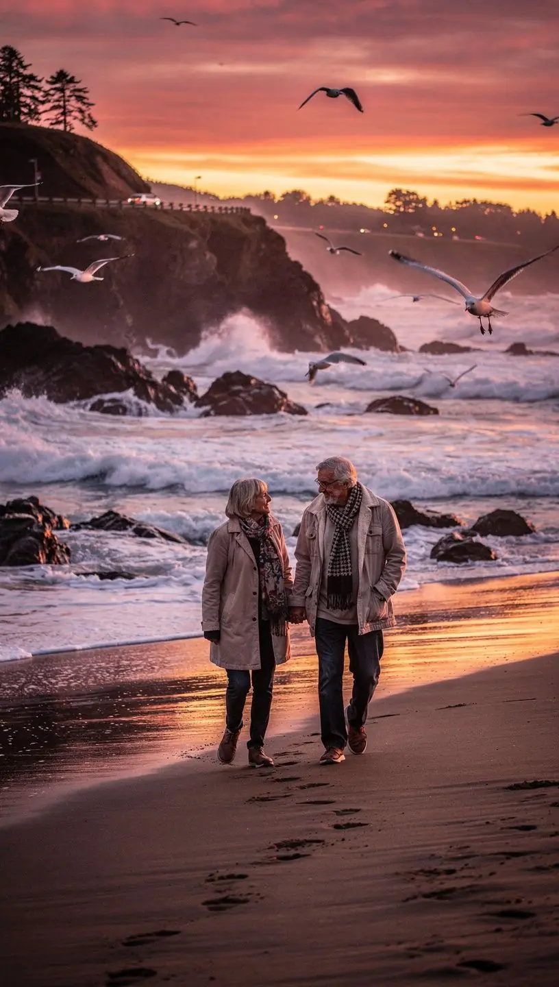 Солнечный закат над бескрайними полями и извивающейся дорогой вдали.